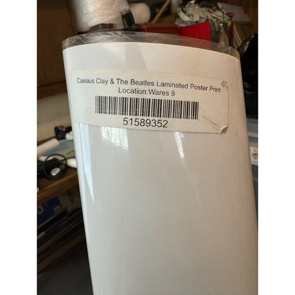 Muhammad Ali & The Beatles 1964 Black & White Poster laminated 33x24" READ - Picture 7 of 7